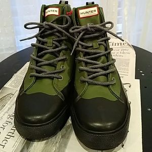 Hunter Canvas Boots Olive Weatherproof New